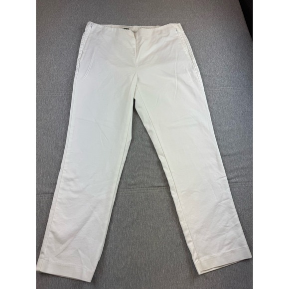 J. Jill Essential Cotton Stretch Pull On White Pants Trousers Womens Size 12 - Picture 1 of 8